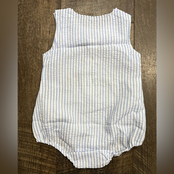 Baby Boy Seersucker Easter Bunny Rabbit Bubble - Picture 3 of 3